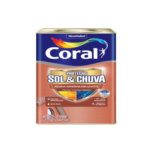 Resina Impermeabilizante Proteção Sol & Chuva Perola Coral 18L - Imagem principal - d9e6c033-6771-401b-a9b6-fcf895debd79