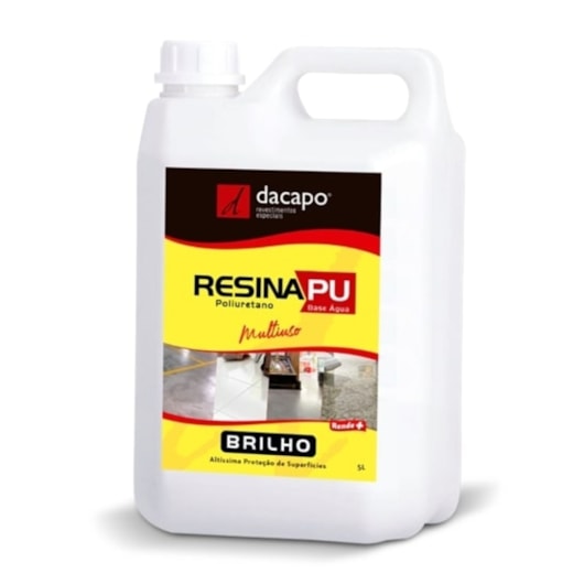 Resina PU Poliuretano Transparente À Base De Água Brilho Dacapo 5L - Imagem principal - bc8c76fd-c88d-4726-ad86-500d76246f78