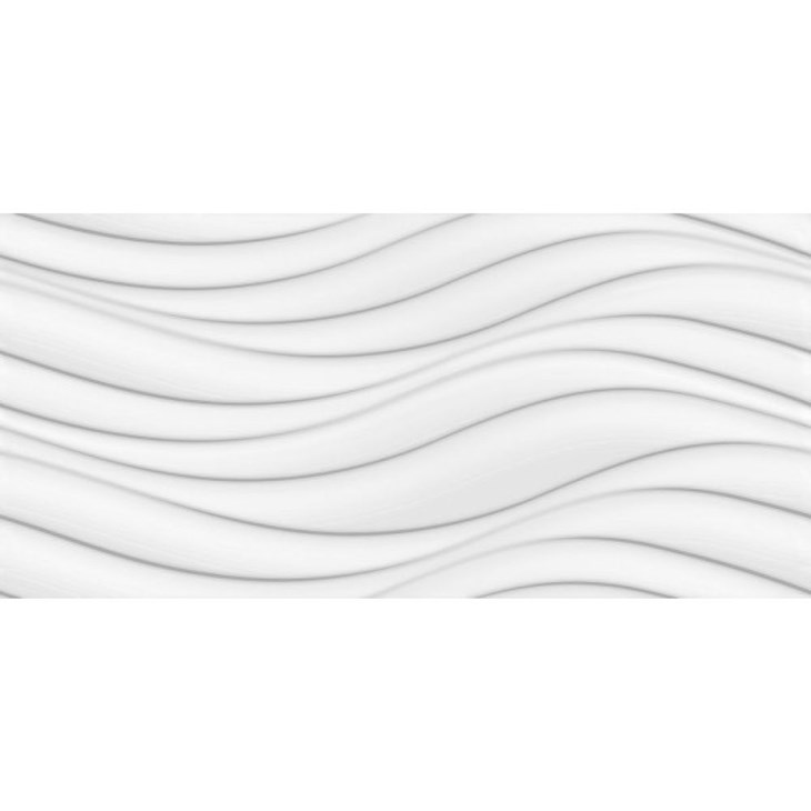 Revestimento Ceusa Nuance Ondas Brilhante 43,2x91cm Branco Retificado 