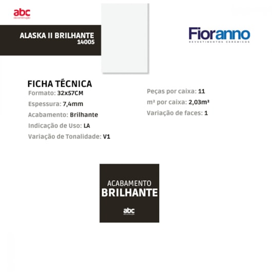 Revestimento Fioranno Alaska Brilhante Branco 32x57cm Bold  - Imagem principal - f90c42d1-8f9a-42ec-83a8-7d089547cb0e