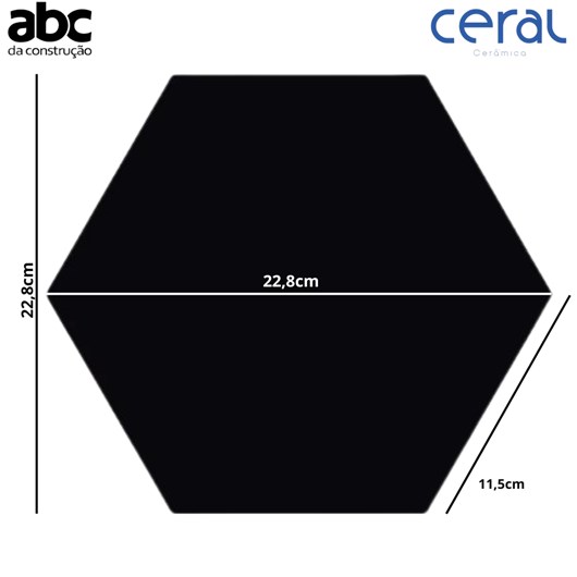 Revestimento Hexagonal Para Fachada 22,8x22,8cm Black Ceral - Imagem principal - a1504f2b-c45e-43cf-8f1c-80cf04e5e062