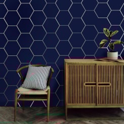 Revestimento Hexagonal Para Fachada 22,8x22,8cm Blue Ceral
