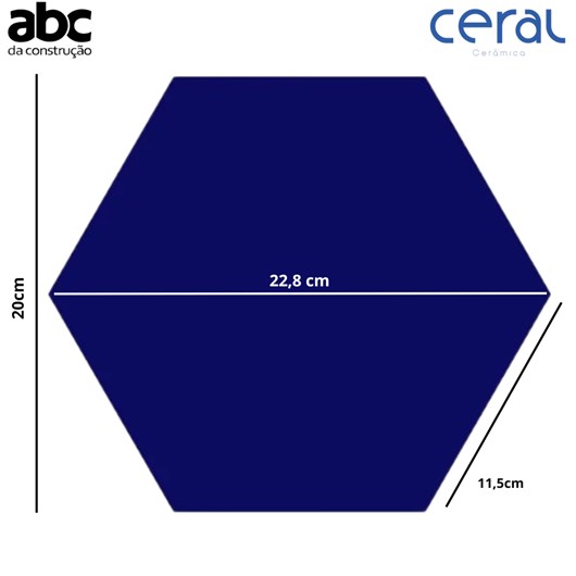 Revestimento Hexagonal Para Fachada 22,8x22,8cm Blue Ceral - Imagem principal - 497cc93f-c3a9-4699-8fdb-b1baa251014e