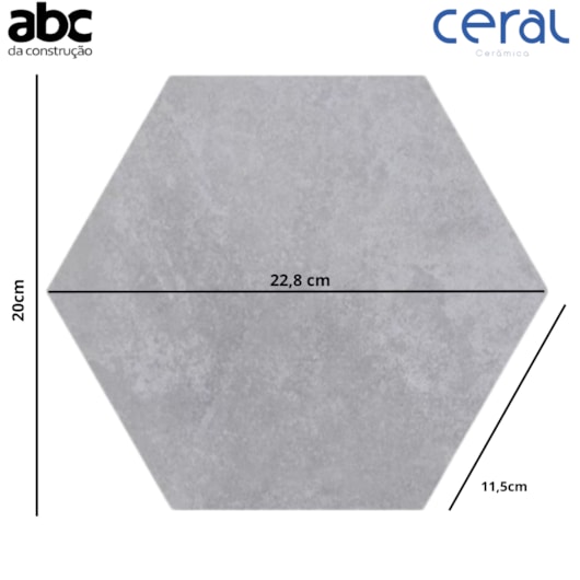 Revestimento Hexagonal Para Fachada 22,8x22,8cm Cimento Ceral - Imagem principal - 7e226cc4-b034-41f2-830d-3b9e88203748