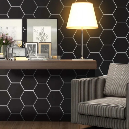 Revestimento Hexagonal Para Fachada Connect Black Ceral - Imagem principal - f983cf7c-5988-4fd8-8769-6bfe7a414649