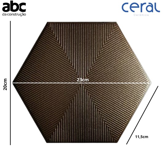 Revestimento Cerâmico Ceral Hexagonal Connect Soft Grey Brilhante