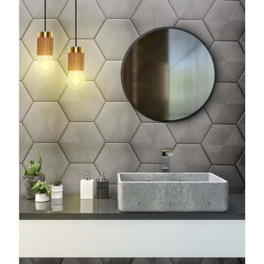 Revestimento Hexagonal Para Fachada Connect Grey Ceral - Imagem principal - 9554ef94-03fa-41fe-b6cf-83ec990eb695