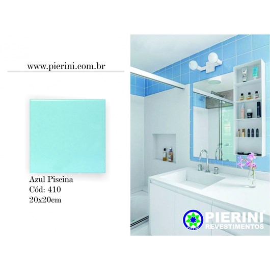 Revestimento Para Fachada Azul Piscina Liso Pierini 20x20cm - Imagem principal - ff83bbb1-ffd2-429e-97ba-a5dc1e0aa0c5