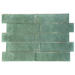 Revestimento Para Fachada Ceral Brick Aquarela Esmeralda Brilhante 7,5x25cm