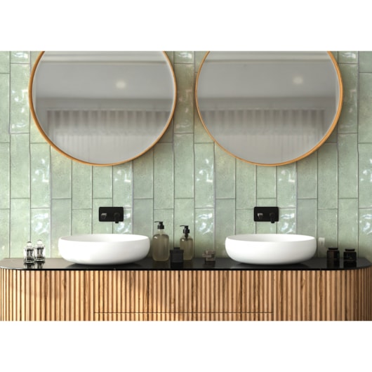 Revestimento Para Fachada Ceral Brick Aquarela Mint Brilhante 7,5x25cm - Imagem principal - ebda6d57-6f23-4592-9eb1-0ec2ee591fdf