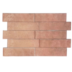 Revestimento Para Fachada Ceral Brick Aquarela Rose Brilhante 7,5x25cm