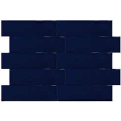 Revestimento Para Fachada Ceral Brick Color Blue Brilhante 7,5x25cm