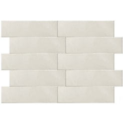 Revestimento Para Fachada Ceral Brick Color Branco Brilhante 7,5x25cm