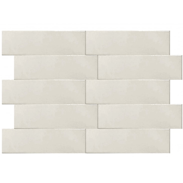 Revestimento Para Fachada Ceral Brick Color Branco Brilhante 7,5x25cm