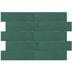 Revestimento Para Fachada Ceral Brick Color Esmeralda Brilhante 7,5x25cm