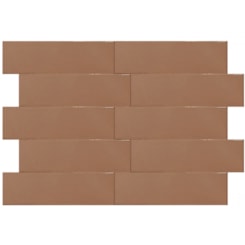 Revestimento Para Fachada Ceral Brick Color Rose Brilhante 7,5x25cm
