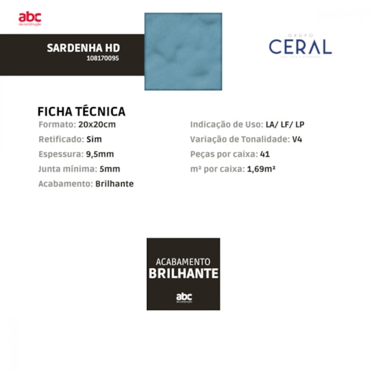 Revestimento Para Fachada E Piscina Ceral Sardenha HD Brilhante 20x20cm - Imagem principal - 2fe3efe1-cef8-4e24-995e-d458bb968a90