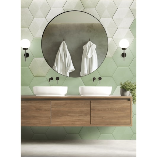 Revestimento para Fachada Hexagonal Connect Green Ceral - Imagem principal - d3d995d0-08fa-4bc5-bb54-e1b13923fb47