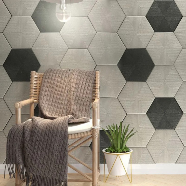 Revestimento Para Fachada Hexagonal Connect Soft Grey Ceral