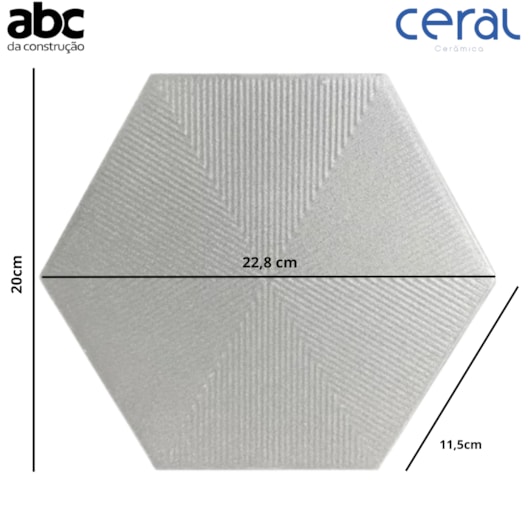 Revestimento Para Fachada Hexagonal Connect Soft Grey Ceral - Imagem principal - aba4031f-de13-4d22-9d2d-fb7af492553a