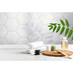 Revestimento Para Fachada Hexagonal Connect White Ceral