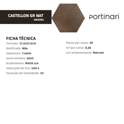 Revestimento Portinari Love Hexa Steel Gd Mlx 17,44x17,44cm Retificado - Imagem principal - 308568d2-9675-4c9f-b144-2cecbf74fe8f
