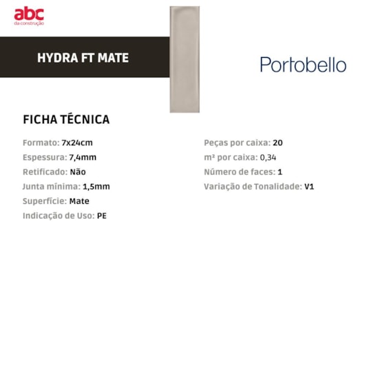 Revestimento Portobello Vivant Brut Acetinado 07x24cm Bold - Imagem principal - 76b48cde-748b-46d1-a33c-1e1a9fff6ba2