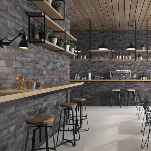 Revestimento Roca Brickell Antracita  Brilho 7,7X30,5cm Bold - Imagem principal - 4060feaf-51a9-4322-a0c0-023cf12e3caf