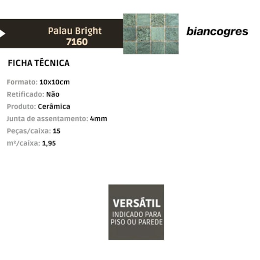 Revestimento Telado Strufaldi Palau Bright 10x10cm Bold - Imagem principal - a6707b87-2e2c-4bd2-83a3-f6ab9fc1d79a