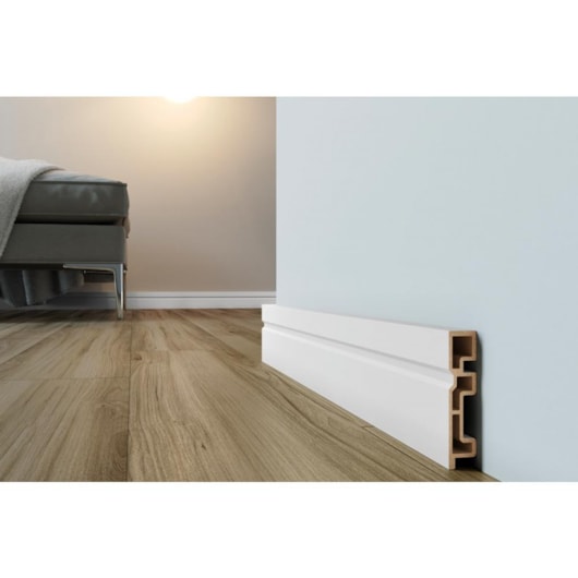 Rodapé Acqua New Branco Max Com Friso Eucafloor 15x240cm - Imagem principal - ba5921fa-f53c-4487-b795-573729b856e9