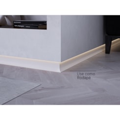 Rodapé Branco Neo Alumínio Inverso Curvo Santa Luzia 60x3000mm