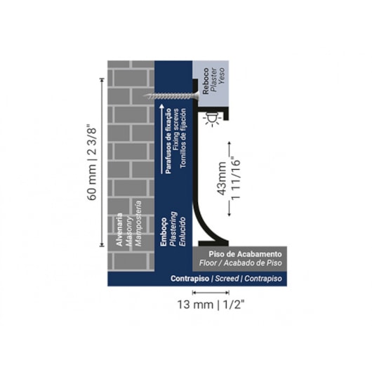 Rodapé Neo Inverso Curvo Preto Santa Luzia 6x300cm - Imagem principal - 0692ffc1-4b46-4ed8-9911-6533811e4453