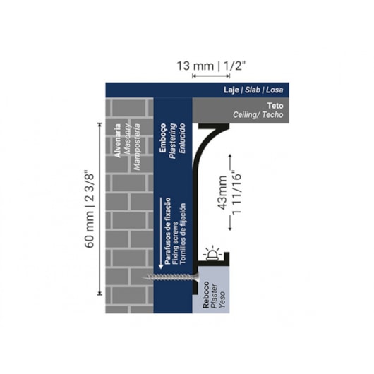 Rodapé Neo Inverso Curvo Preto Santa Luzia 6x300cm - Imagem principal - b4e831f1-37f2-41eb-bee6-35c84f8b6646
