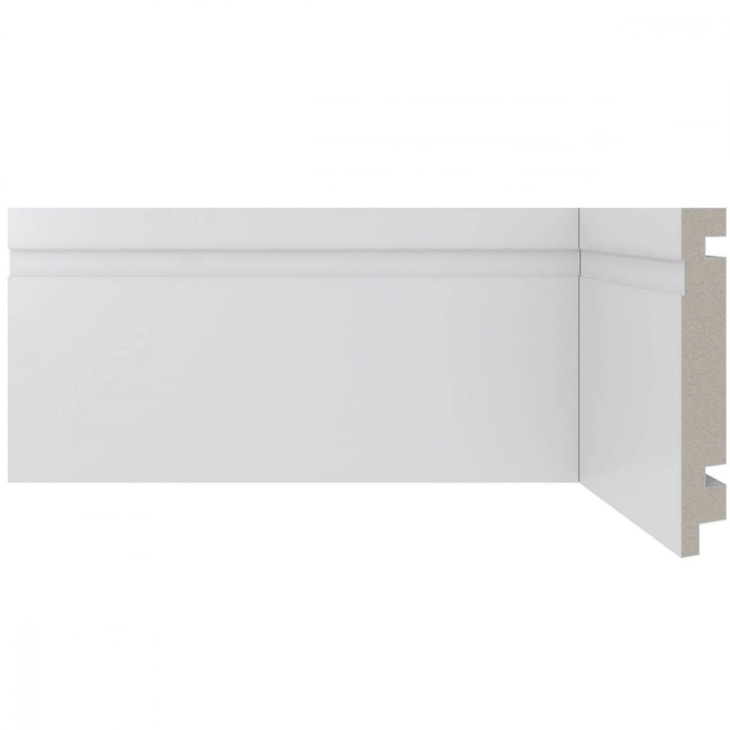 Rodapé Santa Luzia Moderna 457 Branco Com Friso 100x2400mm