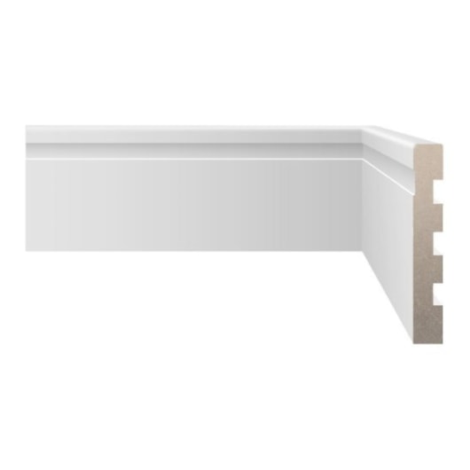 Rodapé Vinilico Biancogres Fit Branco Frisado 10x240cm - Imagem principal - 35494e4a-1ed9-406d-a7ce-e51c9784e7bd