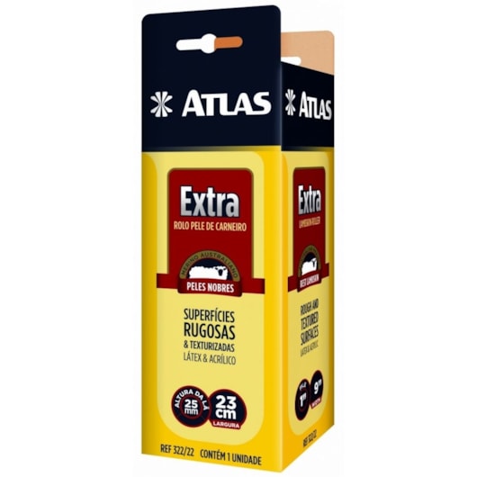 Rolo Pele Carneiro Extra R322/22 Lã 25mm Paredes Rugosas ou Texturizadas 23cm Atlas - Imagem principal - 75a740be-5fee-48c5-9dbf-ac3f8816fa68