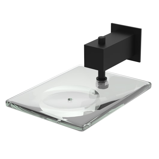Saboneteira De Vidro Para Parede Bella 220 Preto Fosco Fani - Imagem principal - cf647b55-4cab-4047-8f34-462fbb77fec4