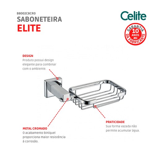 Saboneteira Elite Cromada Celite - Imagem principal - 0dd99fa1-e5ea-489d-8915-42310d083c01