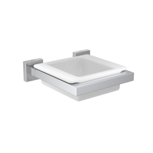 Saboneteira em Louça Quadratta Cromado Deca - Imagem principal - 085c83a1-f983-49f4-8f56-947e6c025b08