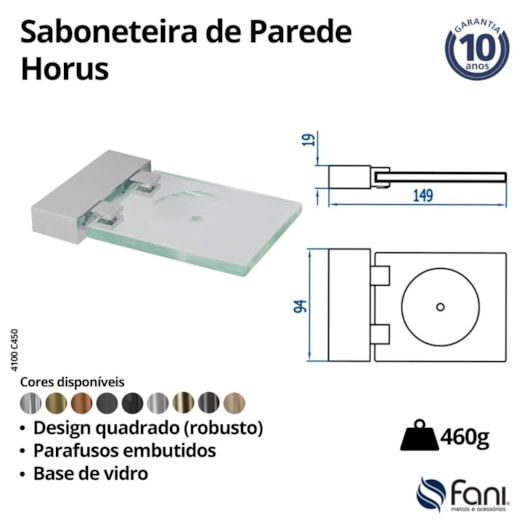 Saboneteira Horus 450 4100 Cromado Fani - Imagem principal - 2398c0e5-f2b2-461a-8b14-aa9e27f705e4