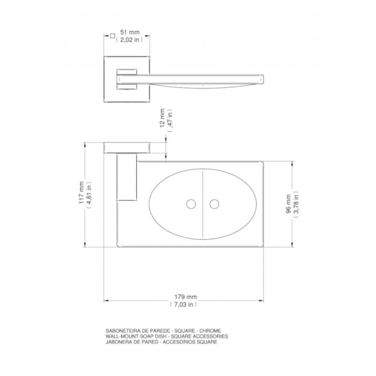 Saboneteira Square Cromada Docol - Imagem principal - 1556b9a8-5484-434c-98d4-3f7cfe69c076