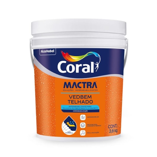 Selador Impermeável Vedatelha E Vedaparede Mactra M1 Coral 18kg - Imagem principal - 59af9b47-0651-4022-b054-4032c5cede0e