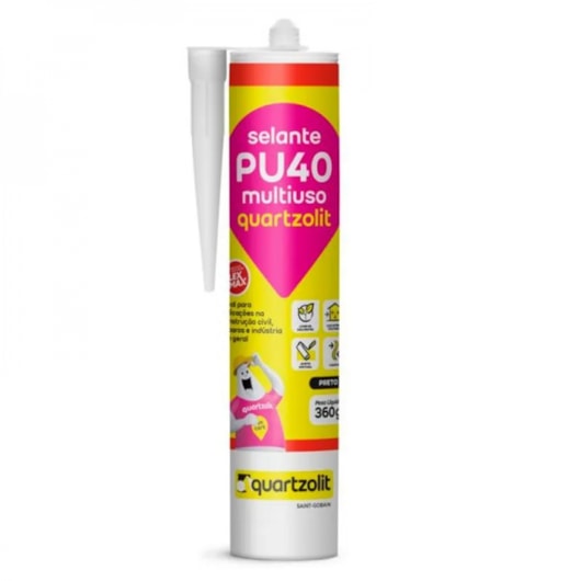 Selante PU40 Bisnaga Multiuso Preto Quartzolit - Imagem principal - 13b8f1fa-ff0c-437b-aca6-4ea2db6c291c