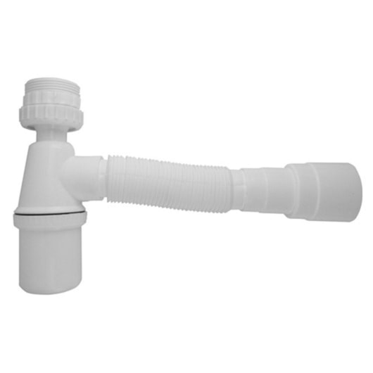 Sifão De PVC Sanfonado Universal Com Copo Branco Romar - Imagem principal - 22be09fb-8303-4a59-ba96-633ca833b727