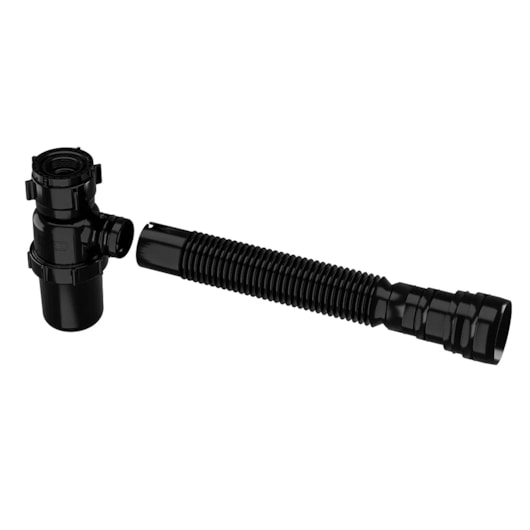 Sifão Sanfonado Com Copo Universal Preto Astra  - Imagem principal - 269f58fd-a79e-421d-abb9-7e9943e4c1b0