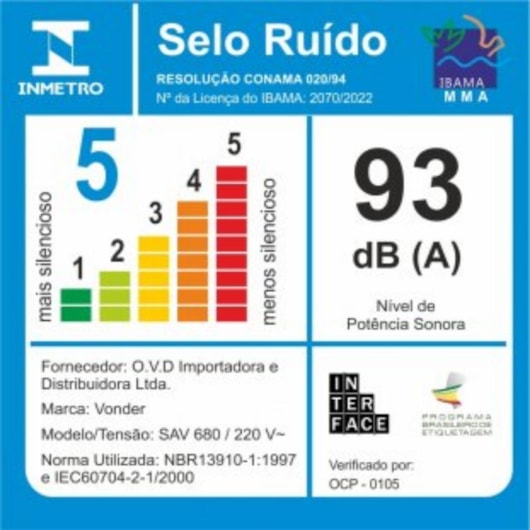 Soprador E Aspirador 680w 220v Vonder - Imagem principal - 689391e6-530f-4240-9922-b93dfa9735be