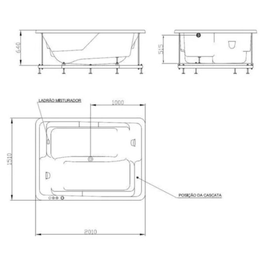 Spa 2 Lugares Topcril Premium 151x201x64cm Ouro Fino - Imagem principal - cbe37362-da0f-4fb0-8bb6-4ddf4d8b004f