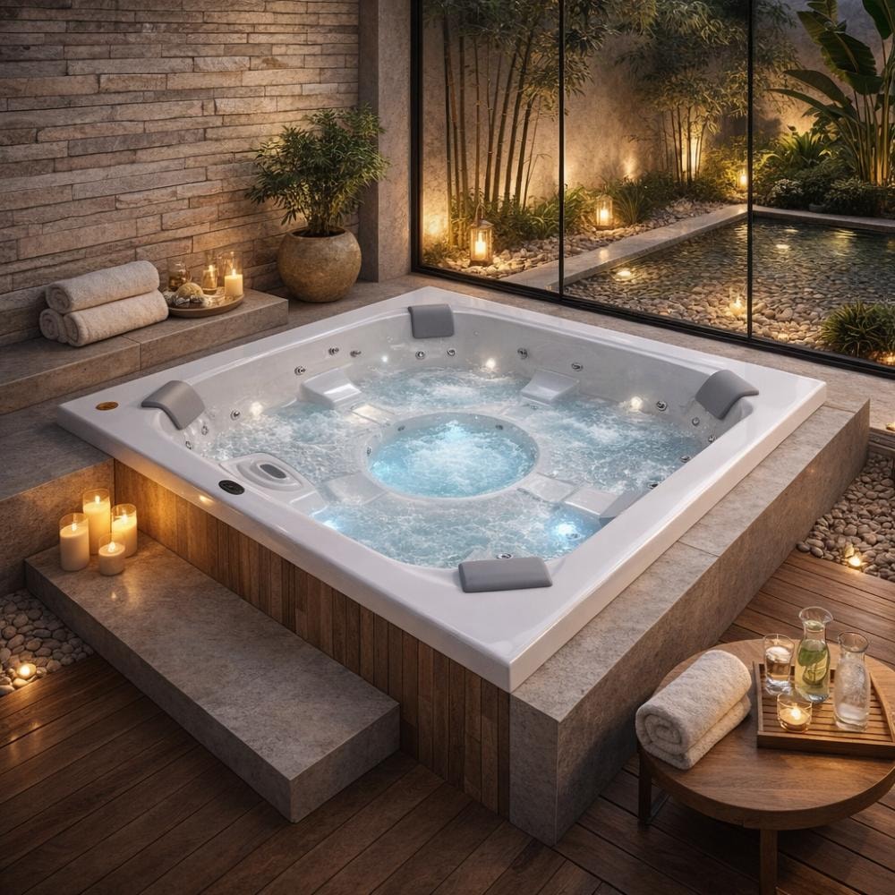 Spa 4 Lugares Com Aquecedor J185 Vip Jacuzzi 180x180x89cm | ABC da