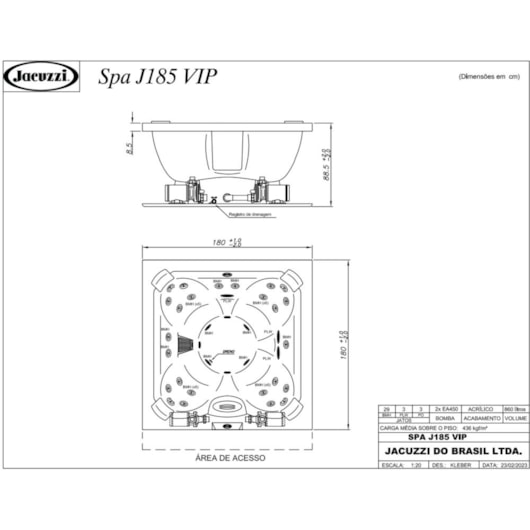 Spa 4 Lugares Com Aquecedor J185 Vip Jacuzzi 180x180x89cm - Imagem principal - 235a8a65-624c-44a4-91cb-e7902cae801d