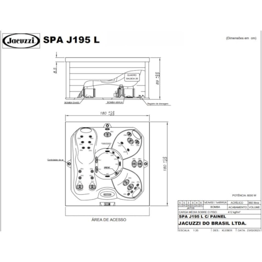 Spa 5 Lugares Com Aquecedor J195-L 60hz Jacuzzi 180cm X 180cm X 89cm - Imagem principal - 302c93dc-424b-464a-a04e-f6e118b9348e